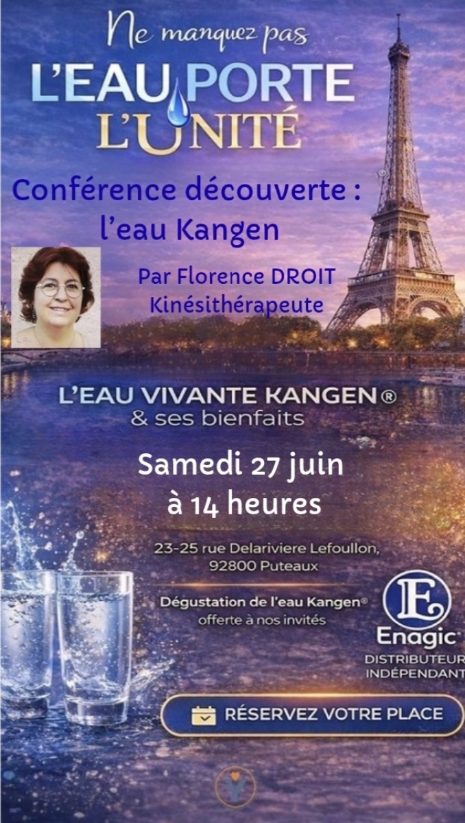 Conférence découverte l'eau Kangen avec Florence DROIT